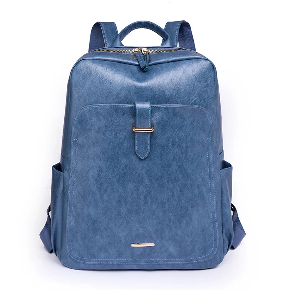 SYZM Elegant Women Leather Bags High Quality PU Leather Backpack  Women Business Backpack Waterproof Schoolbag For Girls