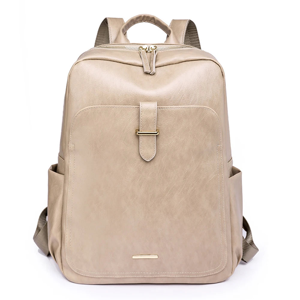 SYZM Elegant Women Leather Bags High Quality PU Leather Backpack  Women Business Backpack Waterproof Schoolbag For Girls