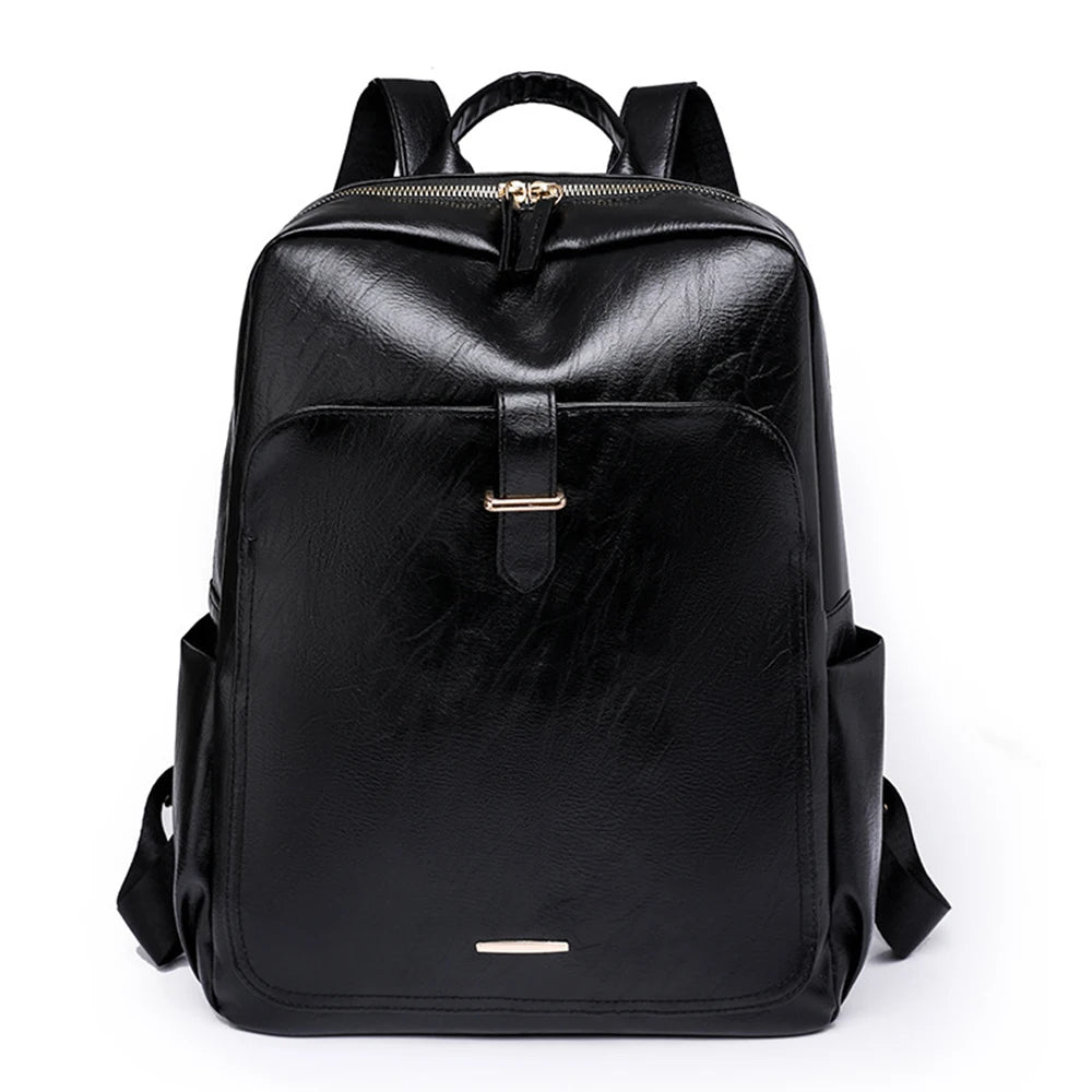 SYZM Elegant Women Leather Bags High Quality PU Leather Backpack  Women Business Backpack Waterproof Schoolbag For Girls