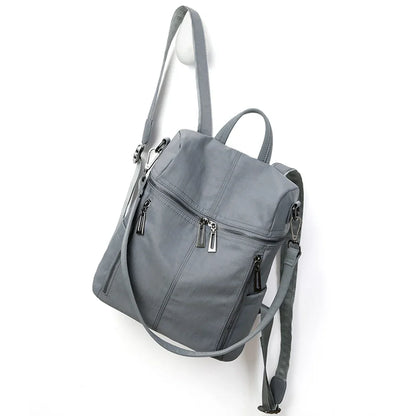 SYZM Elegant Women's Backpack Business Lady's Multi Purpose Bag High Quality Waterproof Tencel Nylon Knapsack Leisure Bags