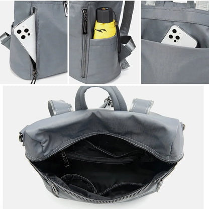 SYZM Elegant Women's Backpack Business Lady's Multi Purpose Bag High Quality Waterproof Tencel Nylon Knapsack Leisure Bags