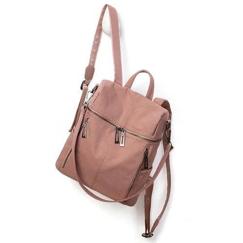 SYZM Elegant Women's Backpack Business Lady's Multi Purpose Bag High Quality Waterproof Tencel Nylon Knapsack Leisure Bags