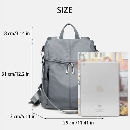 SYZM Elegant Women's Backpack Business Lady's Multi Purpose Bag High Quality Waterproof Tencel Nylon Knapsack Leisure Bags