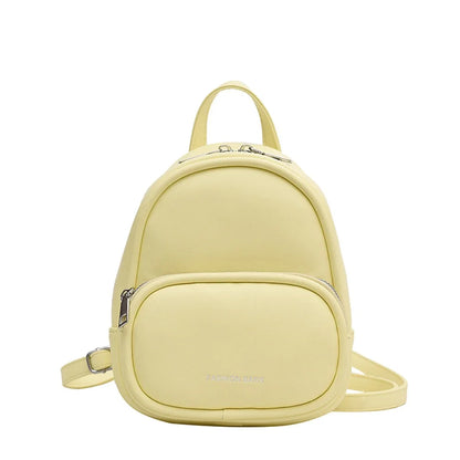 SYZM Fashion Small Women Backpack Cute Makaron Color Girls' Handbag Soft PU Leather Female Backpack  Mini Ladies Bags