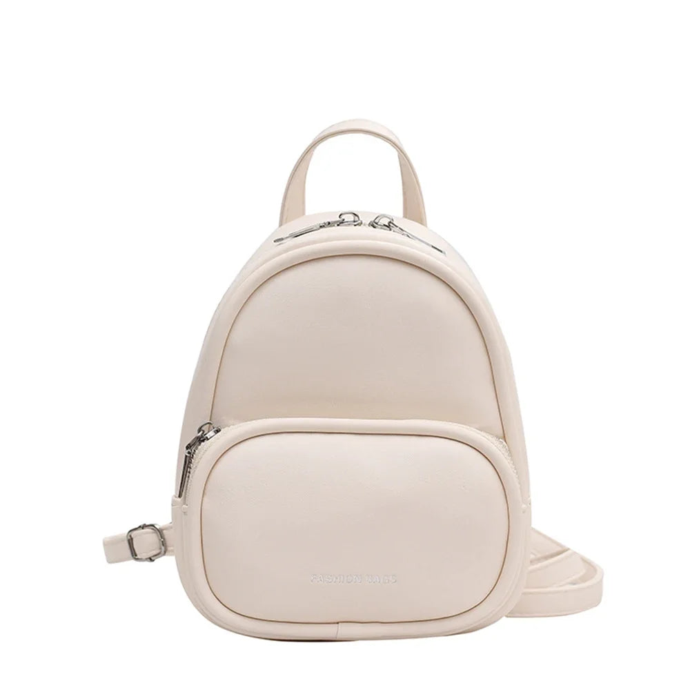 SYZM Fashion Small Women Backpack Cute Makaron Color Girls' Handbag Soft PU Leather Female Backpack  Mini Ladies Bags