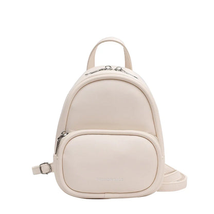 SYZM Fashion Small Women Backpack Cute Makaron Color Girls' Handbag Soft PU Leather Female Backpack  Mini Ladies Bags