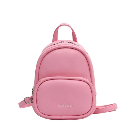 SYZM Fashion Small Women Backpack Cute Makaron Color Girls' Handbag Soft PU Leather Female Backpack  Mini Ladies Bags