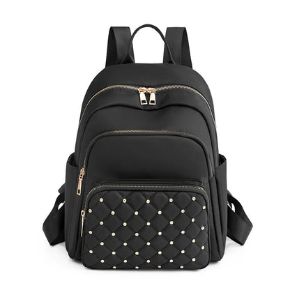 SYZM Fashion Women Backpack Soft Nylon Lady Shoulders Bag Schoolbag For Girls Rivet Decorative Backpack Elegant Female Bags