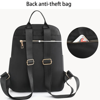 SYZM Fashion Women Backpack Soft Nylon Lady Shoulders Bag Schoolbag For Girls Rivet Decorative Backpack Elegant Female Bags