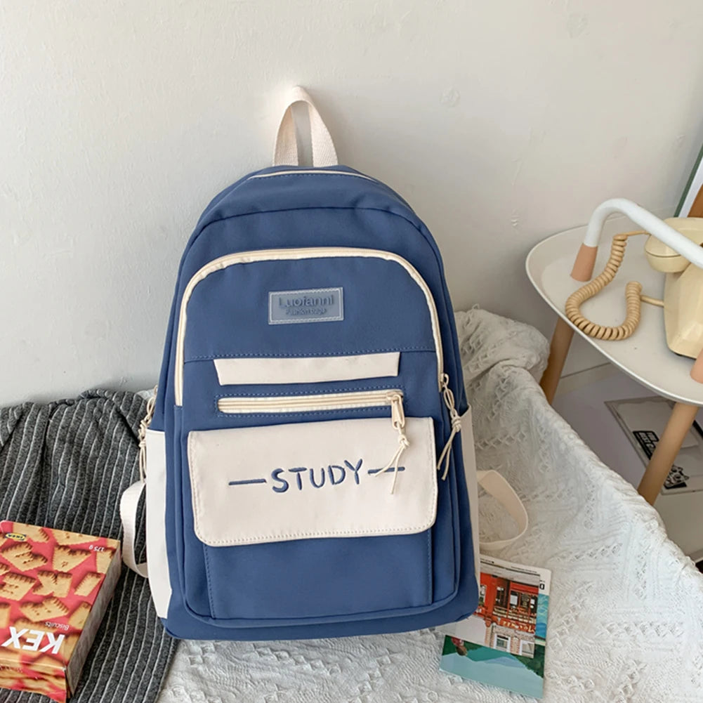 SYZM Girls School Bags for Teenagers Backpacks Nylon Teen Student Book Bag Big College Schoolbag Large Capacity Laptop Backpack