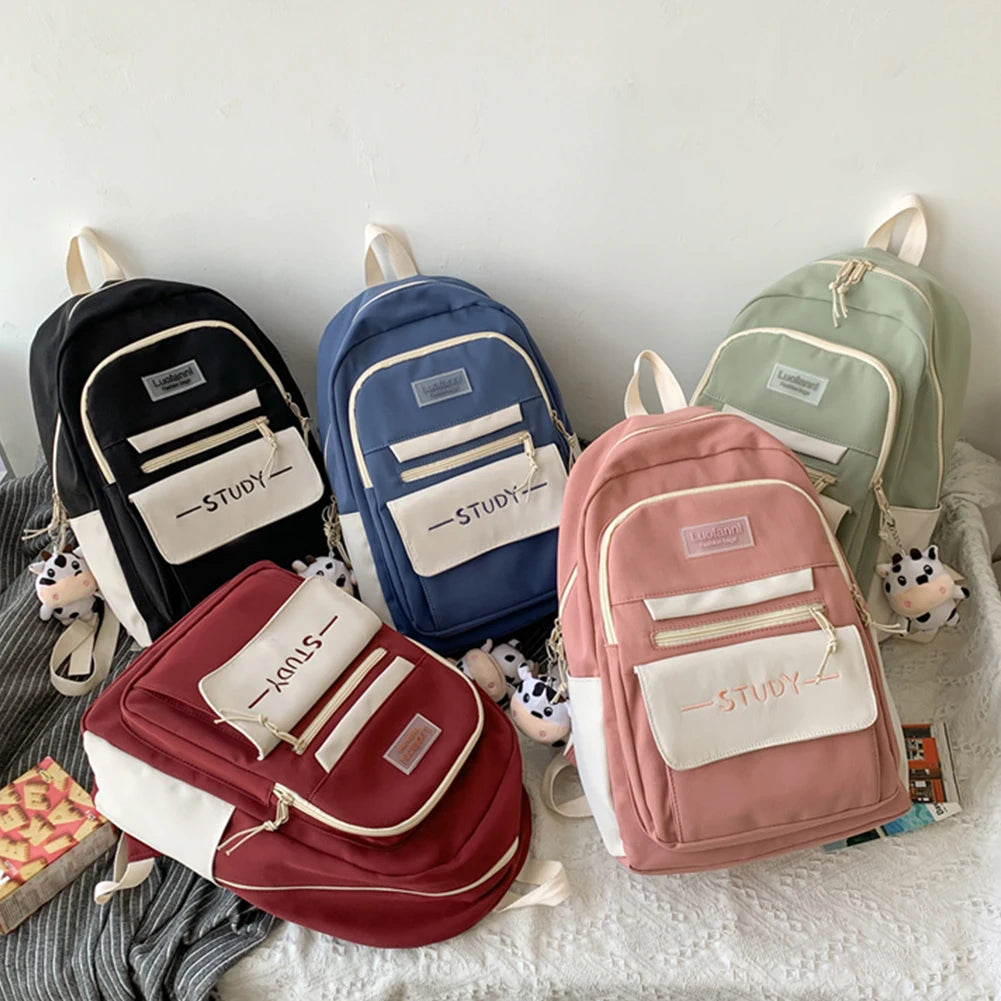 SYZM Girls School Bags for Teenagers Backpacks Nylon Teen Student Book Bag Big College Schoolbag Large Capacity Laptop Backpack