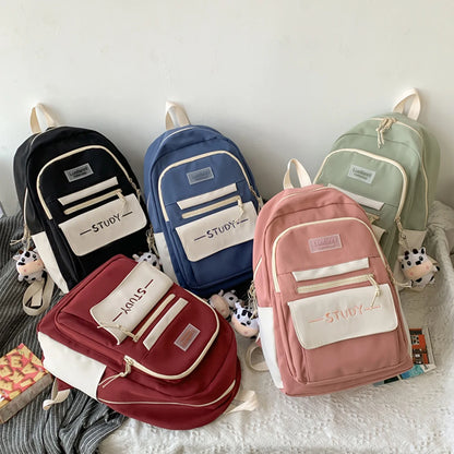 SYZM Girls School Bags for Teenagers Backpacks Nylon Teen Student Book Bag Big College Schoolbag Large Capacity Laptop Backpack