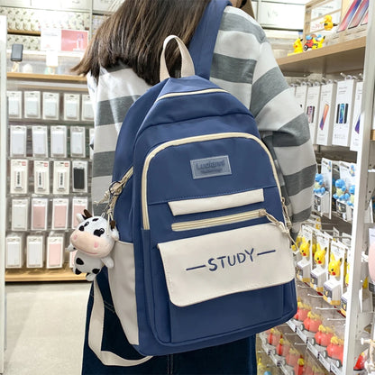 SYZM Girls School Bags for Teenagers Backpacks Nylon Teen Student Book Bag Big College Schoolbag Large Capacity Laptop Backpack