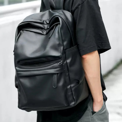 SYZM High Quality Women Backpack Soft PU Leather Men's Backpacks Laptop Bag Waterproof Large Capacity Travel Bag SchoolBag