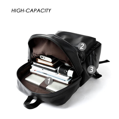 SYZM High Quality Women Backpack Soft PU Leather Men's Backpacks Laptop Bag Waterproof Large Capacity Travel Bag SchoolBag