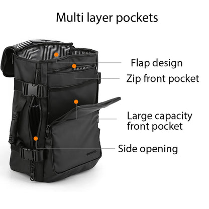 SYZM Large Capacity Backpack Men's Student School Bags Travel Bag Casual Waterproof Nylon Backpack Multi-functional Laptop Bag