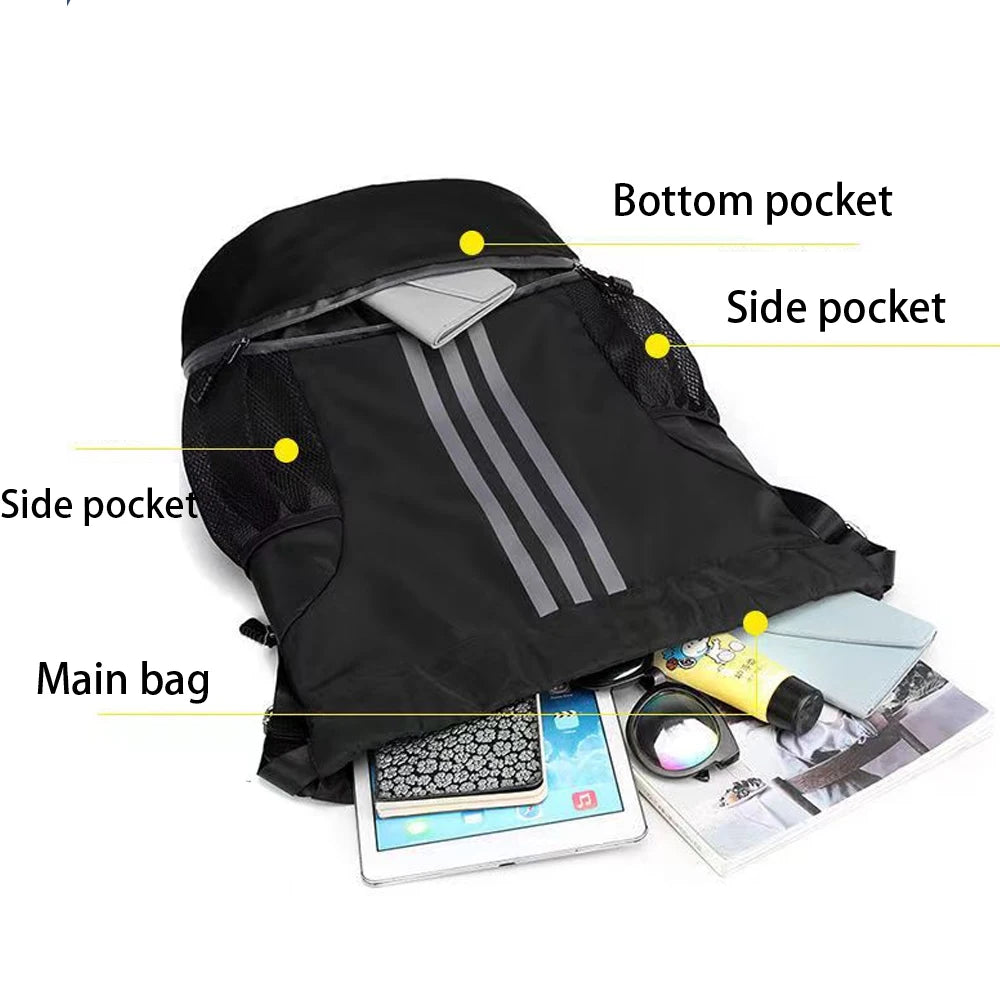 SYZM Large Capacity  Drawstring Backpack Basketball Sports Bag Portable Mountaineering Bag Best for Basketball Soccer Volleyba