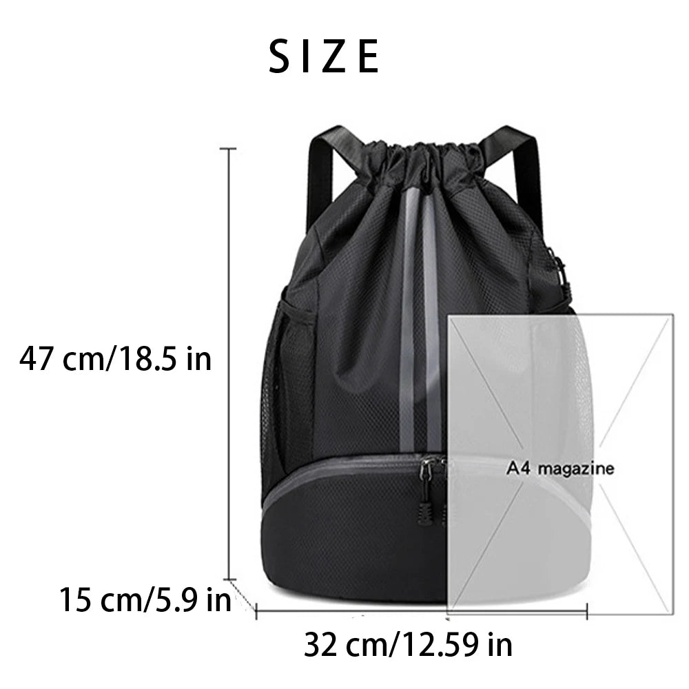 SYZM Large Capacity  Drawstring Backpack Basketball Sports Bag Portable Mountaineering Bag Best for Basketball Soccer Volleyba