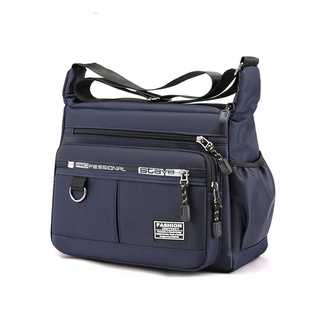 SYZM Large Capacity  Men's Shoulder Bag Light Waterproof Nylon Crossbody Bag Multi Pocket Male Business Messenger Bag