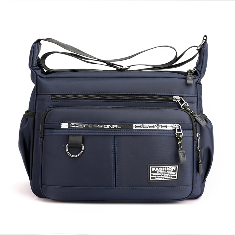 SYZM Large Capacity  Men's Shoulder Bag Light Waterproof Nylon Crossbody Bag Multi Pocket Male Business Messenger Bag