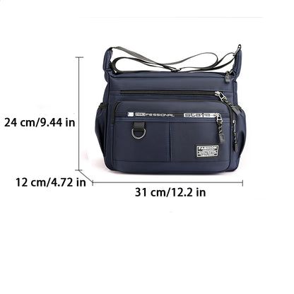 SYZM Large Capacity  Men's Shoulder Bag Light Waterproof Nylon Crossbody Bag Multi Pocket Male Business Messenger Bag
