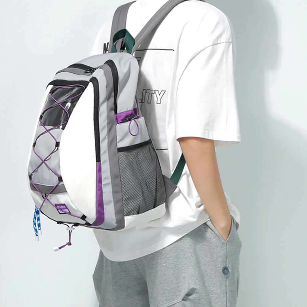 SYZM Large Capacity Outdoor Sports Backpack Waterproof Nylon Teenagers Schoolbag Travel Backpack  Fashion Trends Shoulders Bag