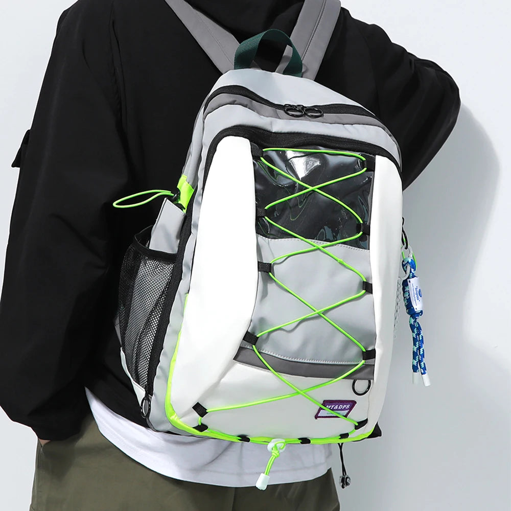 SYZM Large Capacity Outdoor Sports Backpack Waterproof Nylon Teenagers Schoolbag Travel Backpack  Fashion Trends Shoulders Bag
