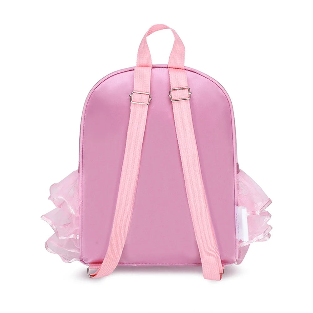 SYZM Lovely Pink Girl Backpack Fantastic Ballet Gauze Skirt Decoration Children's Dance Shoulders Bag Little Girl Schoolbag