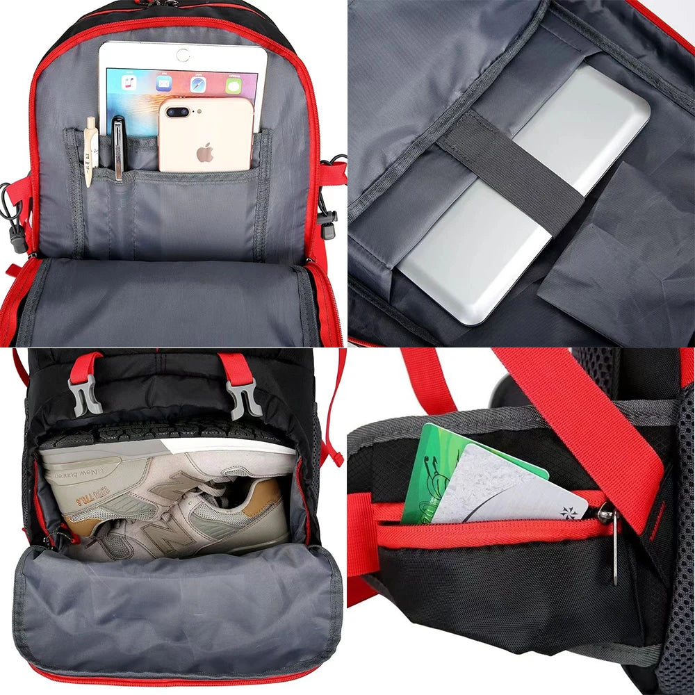 SYZM Men  Mountaineering Backpack Large-capacity Outdoor Sports Bags Climbing Camping Fishing Hiking Knapsack Travel Backpack