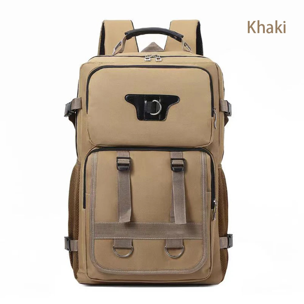 SYZM Men's Laptop Bag Multifunctional Casual Backpack Nylon Schoolbag Large-Capacity Leisure Schoolbag Travel Backpack