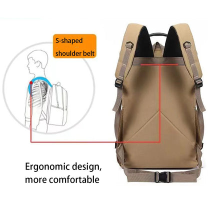 SYZM Men's Laptop Bag Multifunctional Casual Backpack Nylon Schoolbag Large-Capacity Leisure Schoolbag Travel Backpack
