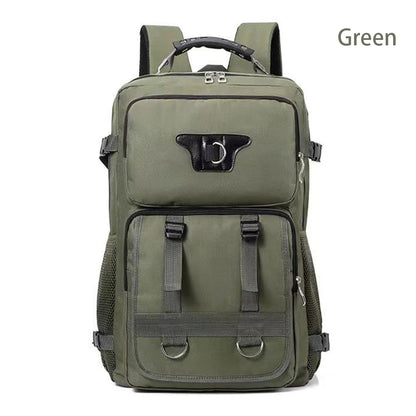 SYZM Men's Laptop Bag Multifunctional Casual Backpack Nylon Schoolbag Large-Capacity Leisure Schoolbag Travel Backpack
