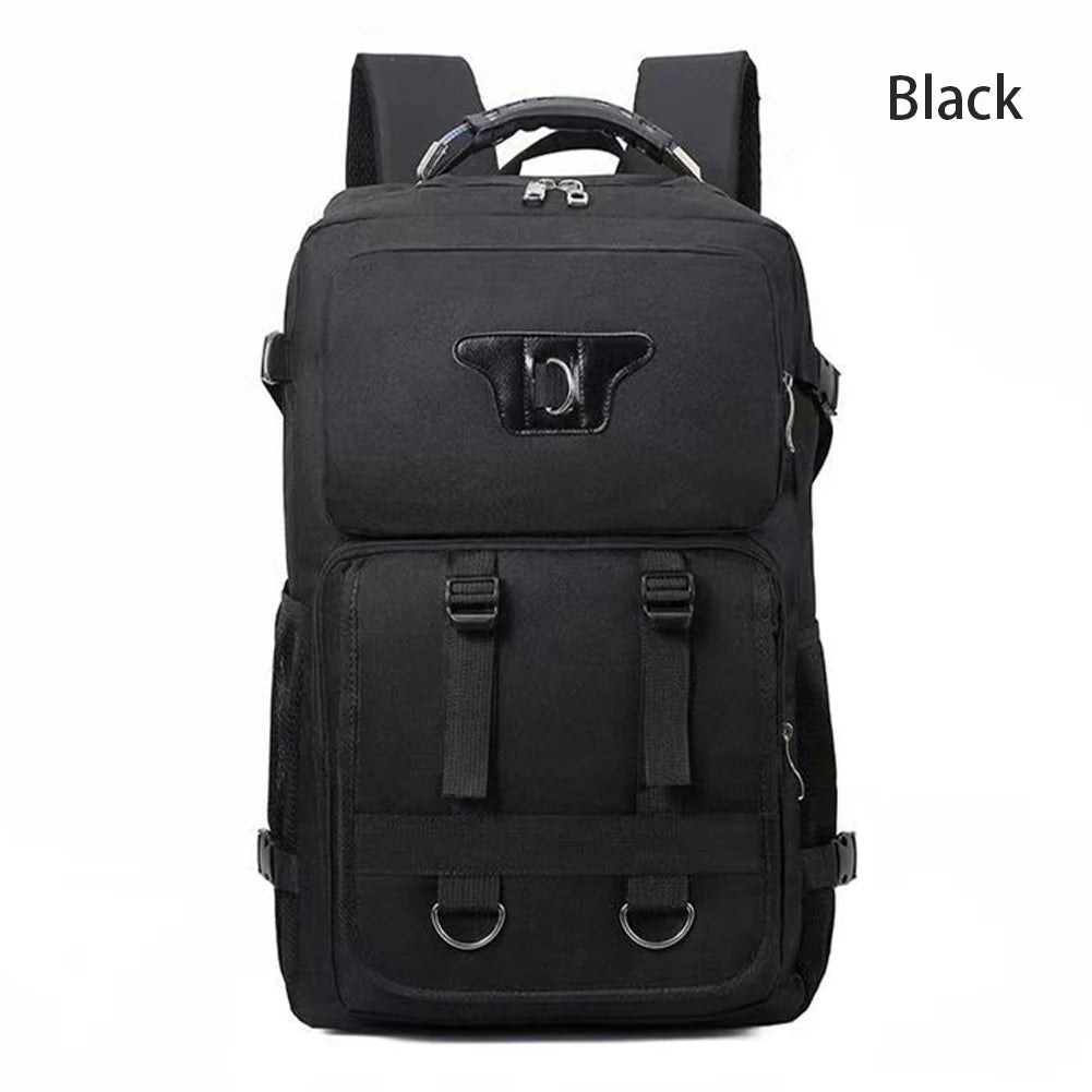 SYZM Men's Laptop Bag Multifunctional Casual Backpack Nylon Schoolbag Large-Capacity Leisure Schoolbag Travel Backpack