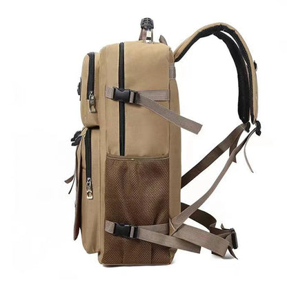 SYZM Men's Laptop Bag Multifunctional Casual Backpack Nylon Schoolbag Large-Capacity Leisure Schoolbag Travel Backpack
