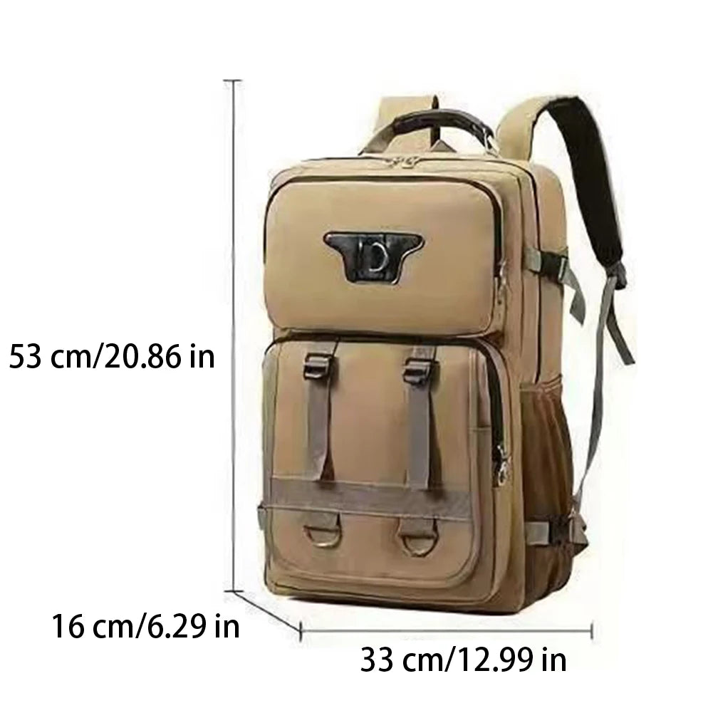SYZM Men's Laptop Bag Multifunctional Casual Backpack Nylon Schoolbag Large-Capacity Leisure Schoolbag Travel Backpack