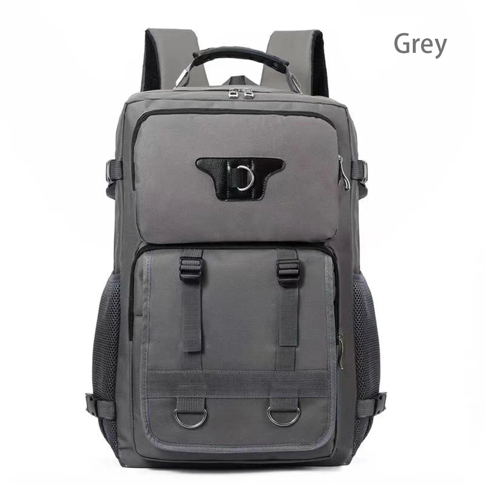 SYZM Men's Laptop Bag Multifunctional Casual Backpack Nylon Schoolbag Large-Capacity Leisure Schoolbag Travel Backpack