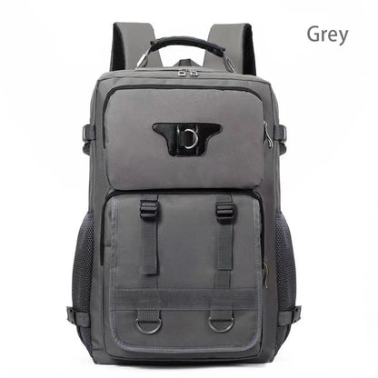 SYZM Men's Laptop Bag Multifunctional Casual Backpack Nylon Schoolbag Large-Capacity Leisure Schoolbag Travel Backpack