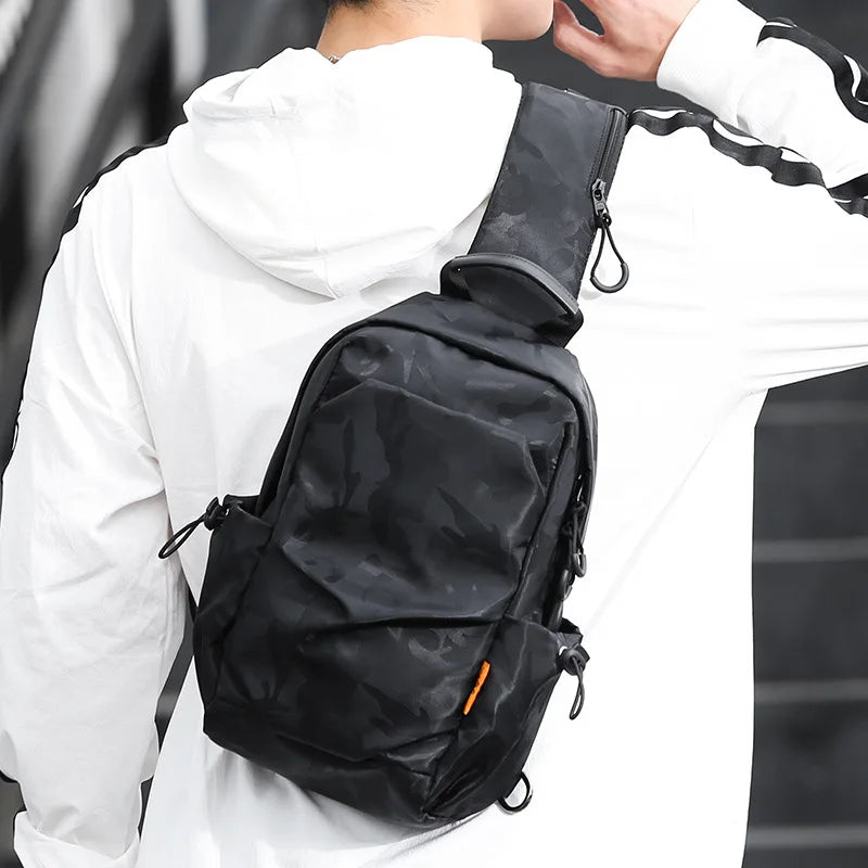 SYZM Men's Waterproof Chest Bag New Fashion Casual Multi-function Small Backpack Boy's Shoulder Bag Crossbody Bag