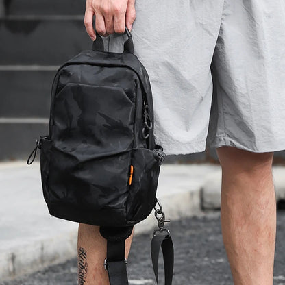 SYZM Men's Waterproof Chest Bag New Fashion Casual Multi-function Small Backpack Boy's Shoulder Bag Crossbody Bag