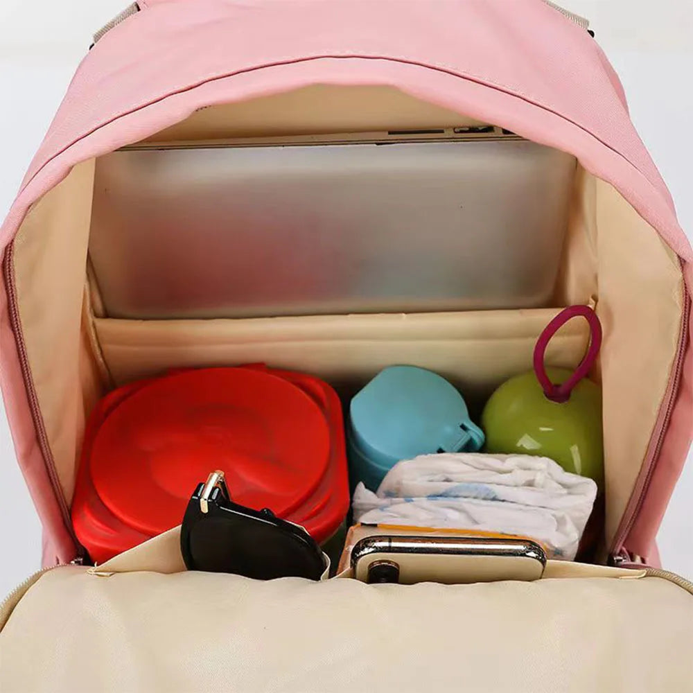 SYZM Mommy Bag  Large-capacity Insulated Bottle Bag Baby Diaper Bag Cute Rabbit Ear Backpack Mommy Outting Baby Nursing Bags