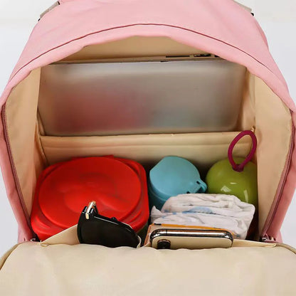 SYZM Mommy Bag  Large-capacity Insulated Bottle Bag Baby Diaper Bag Cute Rabbit Ear Backpack Mommy Outting Baby Nursing Bags