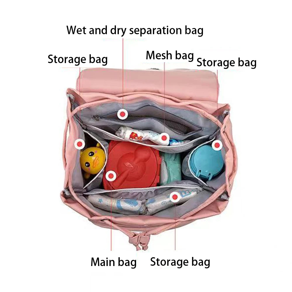 SYZM Mommy Diaper Bags Large Capacity Travel Backpack Baby Nappy Changing Bags Multi-function Waterproof Outdoor Maternity Bags