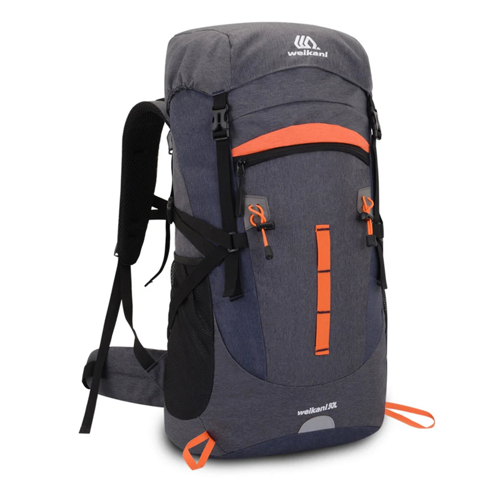 SYZM Mountaineering Bag Men Large Capacity 50L Sports Bag Waterproof  Breathable Outdoor Backpack Hiking Camping Travel Bag