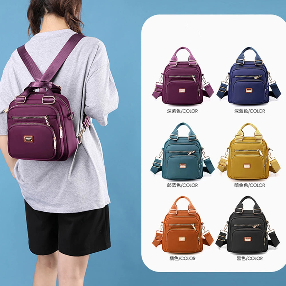 SYZM Multi-purpose Women  Backpack Nylon Shoulder Bag Messenger Bags Large Capacity Multi-layer Bag Female Handbags Coin Purse