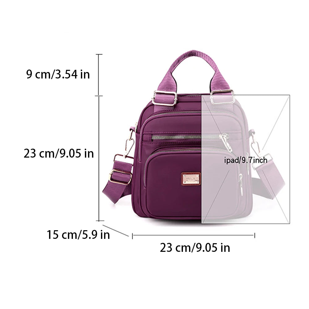 SYZM Multi-purpose Women  Backpack Nylon Shoulder Bag Messenger Bags Large Capacity Multi-layer Bag Female Handbags Coin Purse
