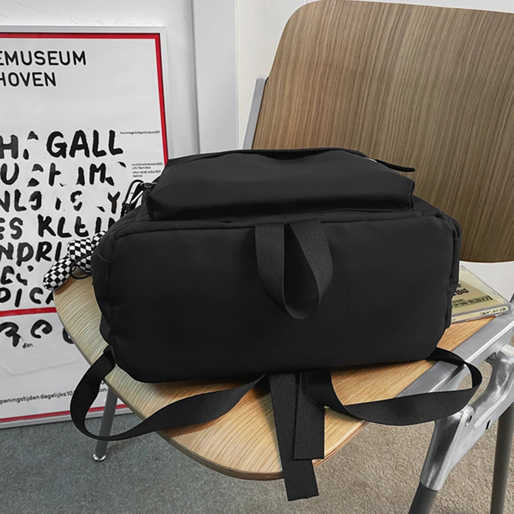 SYZM Nylon Letter Printed Backpack Large Capacity Student School Bags Fashion Travel Book Bag Casual Laptop Rucksack