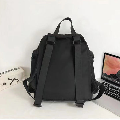 SYZM Nylon Waterproof Rucksack  Large Capacity Outdoor Mountaineering Backpack Laptop Bag Black Teenagers Schoolbag