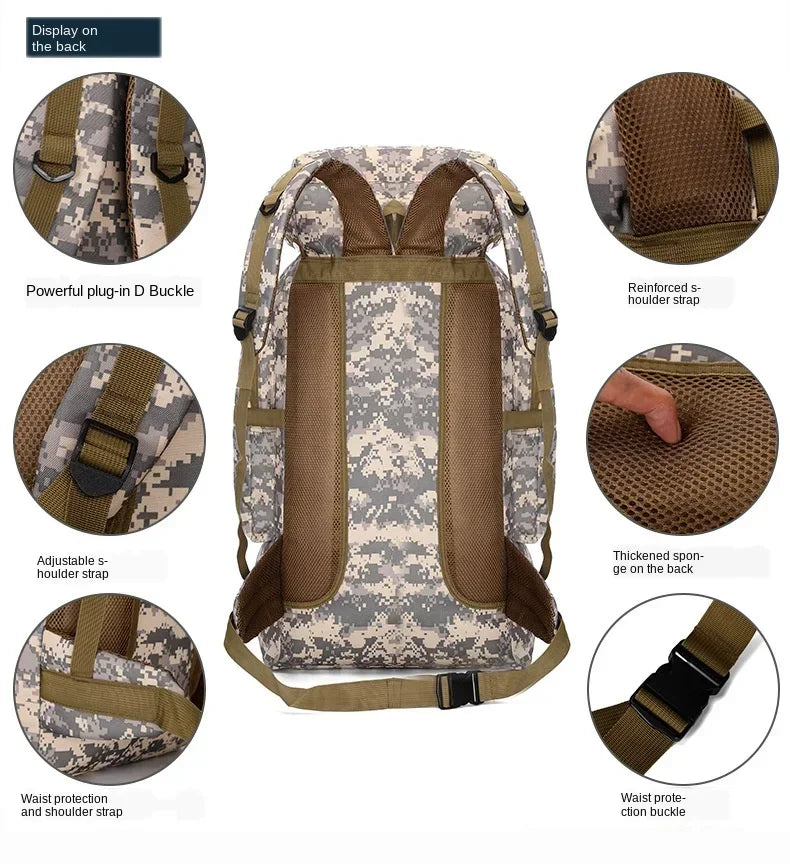 SYZM Outdoor Rucksacks Oxford Waterproof Tactical Backpacks Sports Camping Hiking Trekking Fishing Hunting Bags 80L