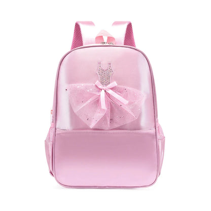 SYZM Pink Children's Backpack Elegant Backpack with Lace Decoration Girls' Dancing Shoulders Bag Ballerina Dance Bag for Kids