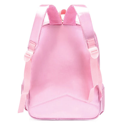 SYZM Pink Children's Backpack Elegant Backpack with Lace Decoration Girls' Dancing Shoulders Bag Ballerina Dance Bag for Kids